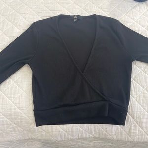 Missguided size 4 black crop top long sleeve